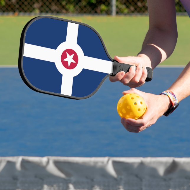 Pickleball Paddle mit der Flagge Indianapolis, USA (InSitu)