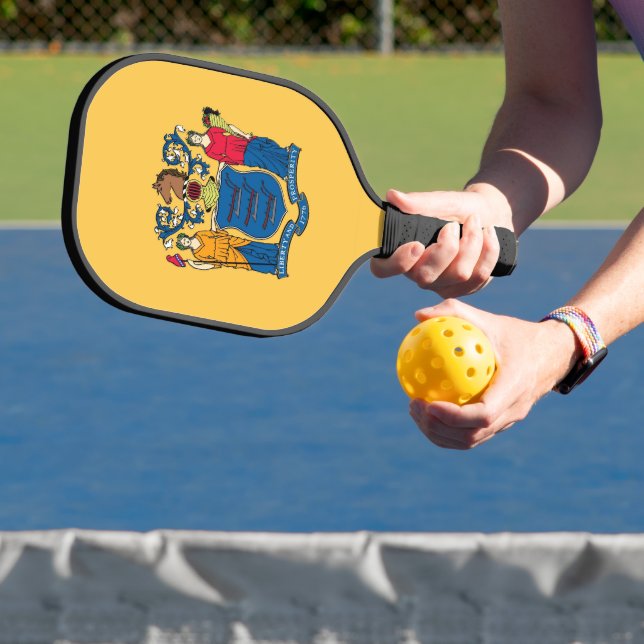 Pickleball Paddle mit der Flagge New Jersey, USA (InSitu)