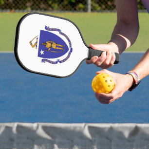 Pickleball Paddle mit Flagge von Massachusetts, US