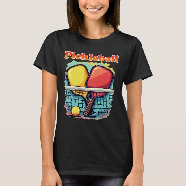 Pickleball Paddle & Net Power Play T-Shirt (Vorderseite)
