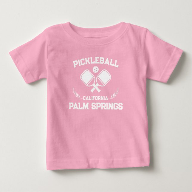 Pickleball Paddle Palm Springs California Custom Baby T-shirt (Vorderseite)