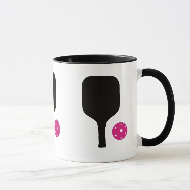 Pickleball Paddle & Pink Ball Tasse (Rechts)