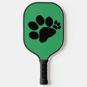 Pickleball Paddle - Polydactyl Pawprint auf Green