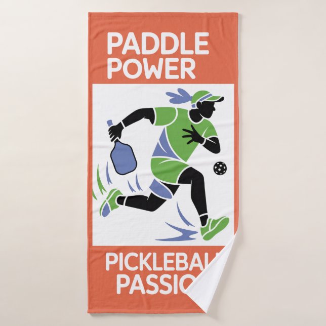Pickleball Paddle Power Vacacation Style Badehandtuch (Badehandtuch)