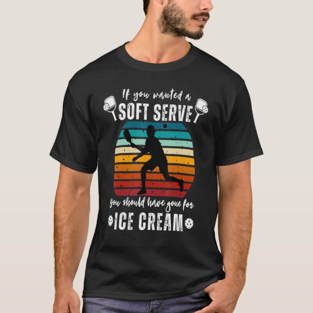 Pickleball Paddle Retro Software Icecream Men T-Shirt (Vorderseite)