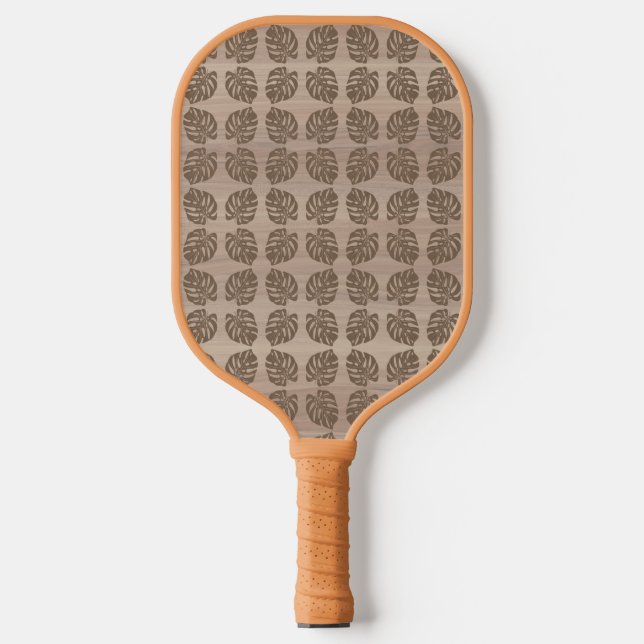 Pickleball Paddle, Retro Tiki Palm Leaf Schläger (Vorderseite)