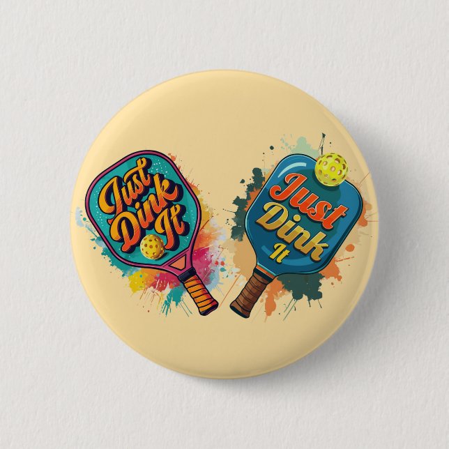 Pickleball Paddle - Sport & Spaß Design Button (Vorderseite)