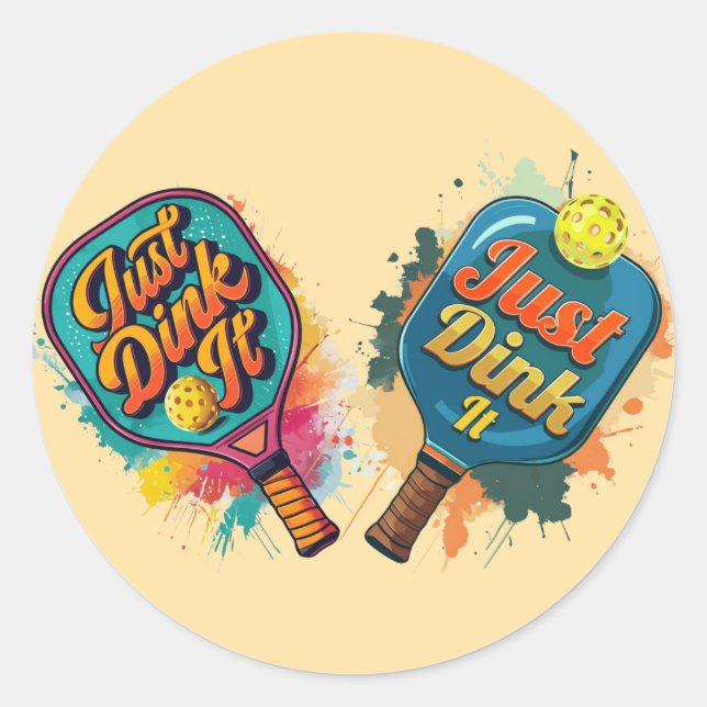 Pickleball Paddle - Sport & Spaß Design Runder Aufkleber (Vorderseite)