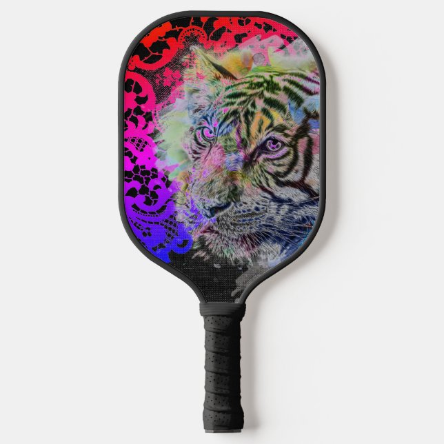 Pickleball Paddle TIGER LACE UND EINE HUMMINGBIRD (Vorderseite)