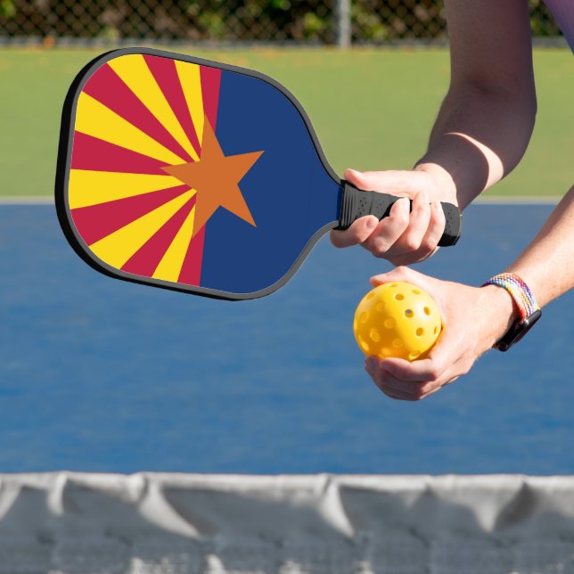 Pickleball Paddle unter der Flagge von Arizona, US (InSitu)