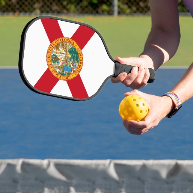 Pickleball Paddle unter der Flagge von Florida, US (InSitu)