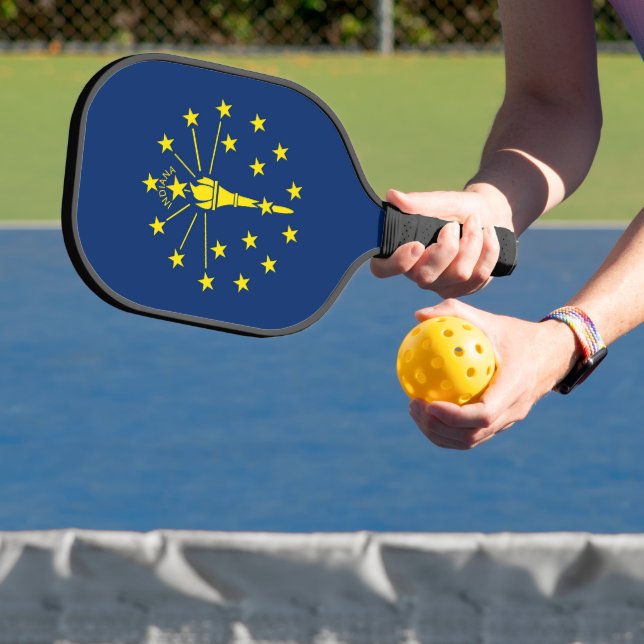 Pickleball Paddle unter der Flagge von Indiana, US (InSitu)