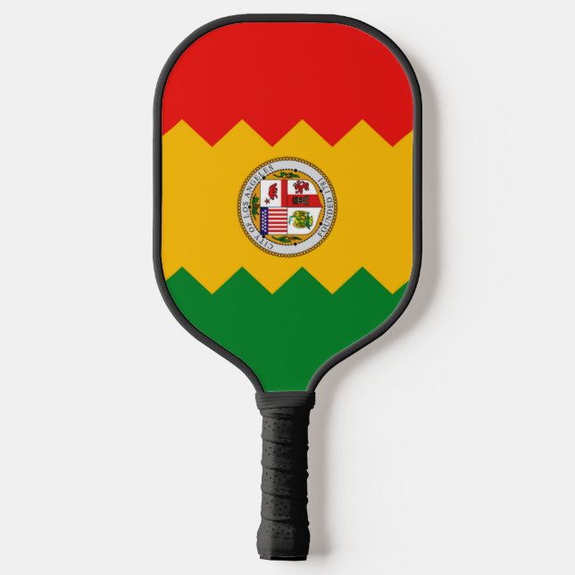 Pickleball Paddle unter der Flagge von Los Angeles (Rückseite)