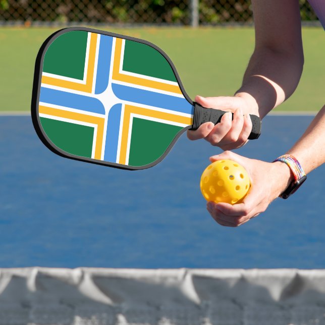 Pickleball Paddle with flag of Portland, USA (InSitu)