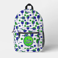 Pickleball Paddles Balls Blue Green Personalisiert