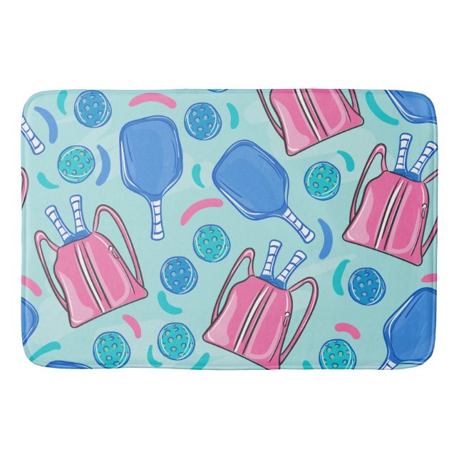 Pickleball Paddles Blue Badematte (Vorderseite)