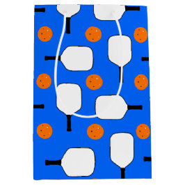 Pickleball Paddles, Orange Pickleball Balls, blau Mittlere Geschenktüte