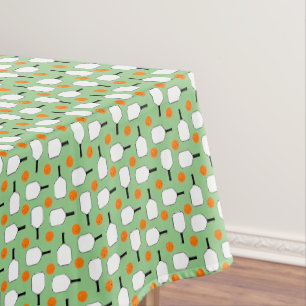 Pickleball Paddles Orange Pickleballs Grün Tischdecke