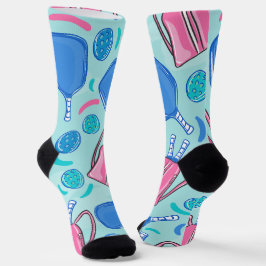 Pickleball Paddles und Balls Blue Socken