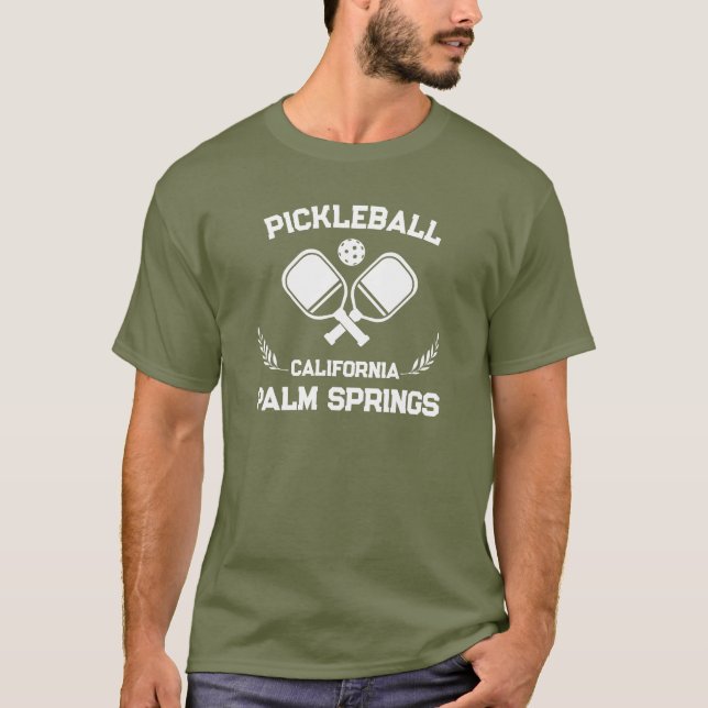 Pickleball Palm Springs California US Custom T-Shirt (Vorderseite)