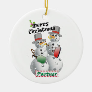 Pickleball-Partner Keramik Ornament