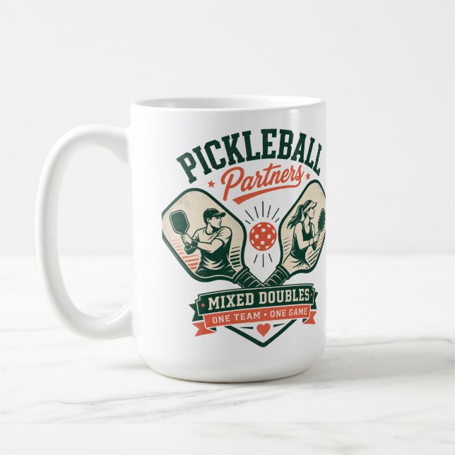 Pickleball-Partner Mixed Doppel Kaffeetasse (Links)