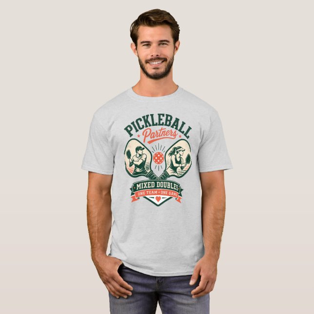 Pickleball-Partner Mixed Doppel T-Shirt (Vorne ganz)