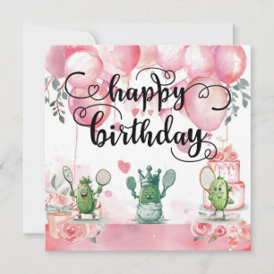 Pickleball Party 4. Geburtstag Karte