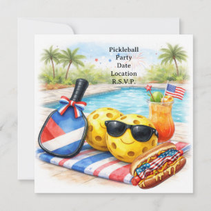 Pickleball-Party 4. Juli Unabhängigkeitstag Einladung