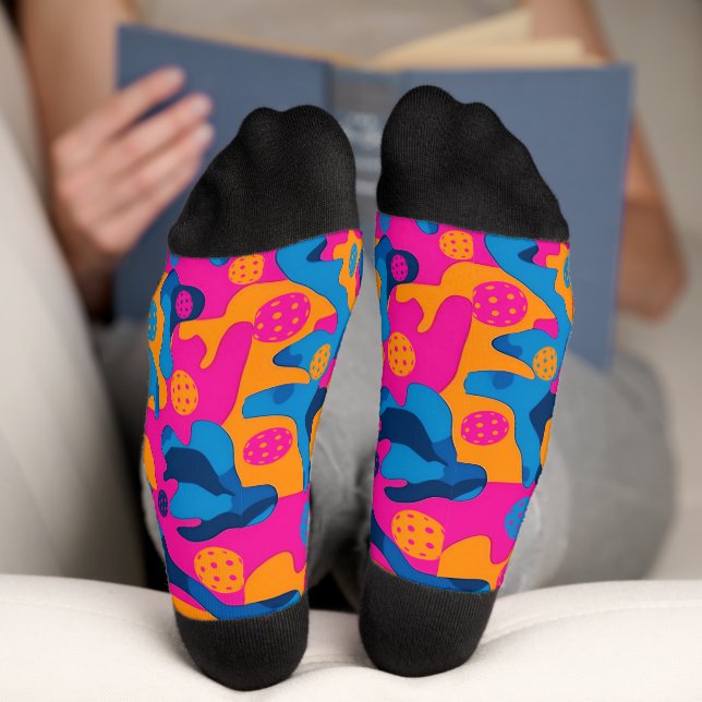 Pickleball-Party-Camouflage Socken (Unterseite)