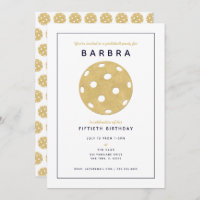 Pickleball Party Chic Gold Black Party Einladung