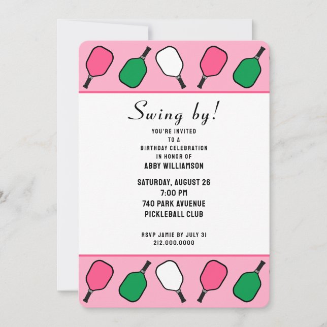 Pickleball-Party Einladung (Vorderseite)