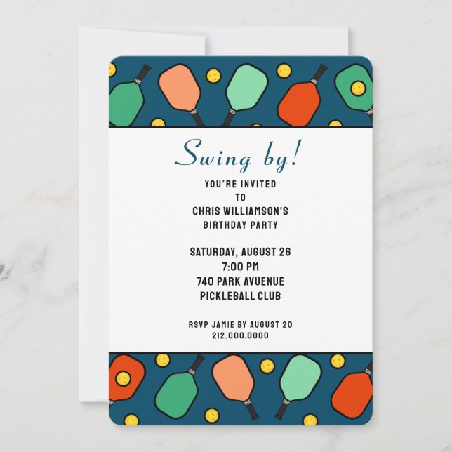 Pickleball-Party Einladung (Vorderseite)