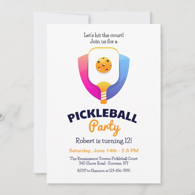 Pickleball-Party Einladung (Vorderseite)