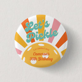 Pickleball Party Farbenfrohe Retro Sun platzen Cus Button