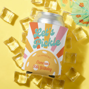 Pickleball Party Farbenfrohe Retro Sun platzen Cus Dosenkühler