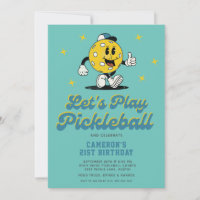 Pickleball Party Funny Pickleball Cartoon Mascot