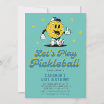 Pickleball Party Funny Pickleball Cartoon Mascot