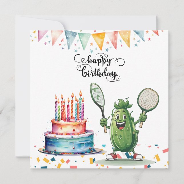 Pickleball Party Geburtstag Karte (Vorderseite)