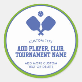 Pickleball Party Paddles Blue Green Custom Runder Aufkleber