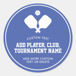 Pickleball Party Paddles Blue White Custom Runder Aufkleber