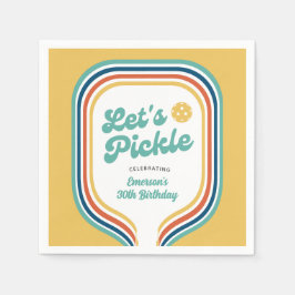 Pickleball-Party Pickle Retro-Regenbogenstreifen Serviette