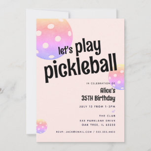 Pickleball-Party-Sport Pastell-Party-Einladung Einladung