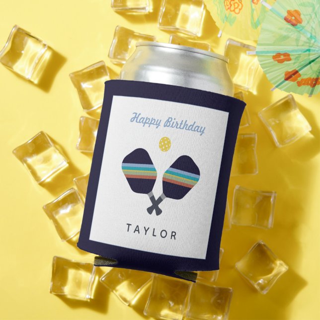 Pickleball Party Sports Dark Blue Strip Paddles Dosenkühler (In Situ Sommer)