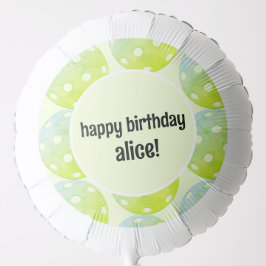 Pickleball Party Sports Green Individuelle Name Ballon