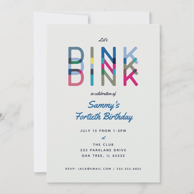 Pickleball Party Sports Lasse Rosa Party Einladung (Vorderseite)