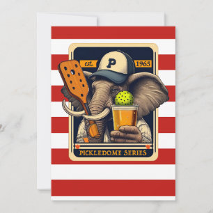 Pickleball-Party-Turnier-Einladungen Elefant Einladung