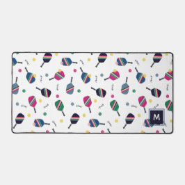 Pickleball Personalisiert Monogram Blue Green Pink Schreibtischunterlage