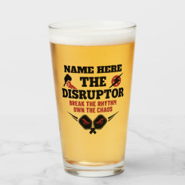 Pickleball Personalisierter Name The Disruptor Bie Glas