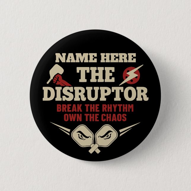 Pickleball Personalisierter Name The Disruptor Kno Button (Vorderseite)